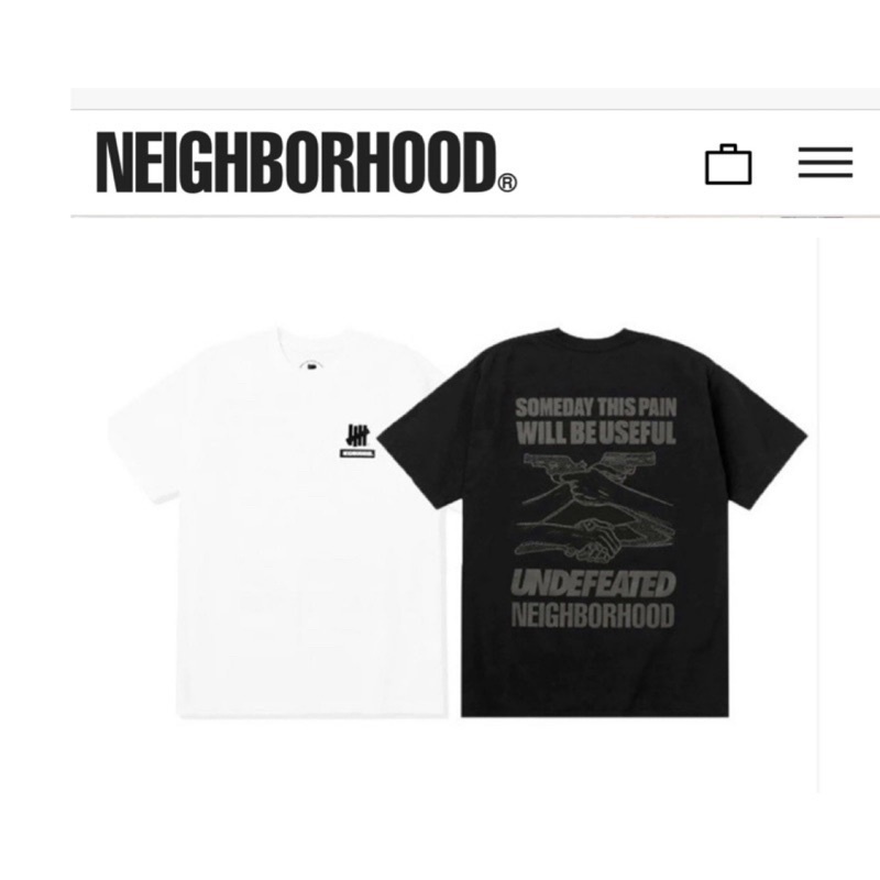 NEIGHBORHOOD X UNDEFEATED 五道NBHD 聯名黑白短袖T恤潮流滑板手槍