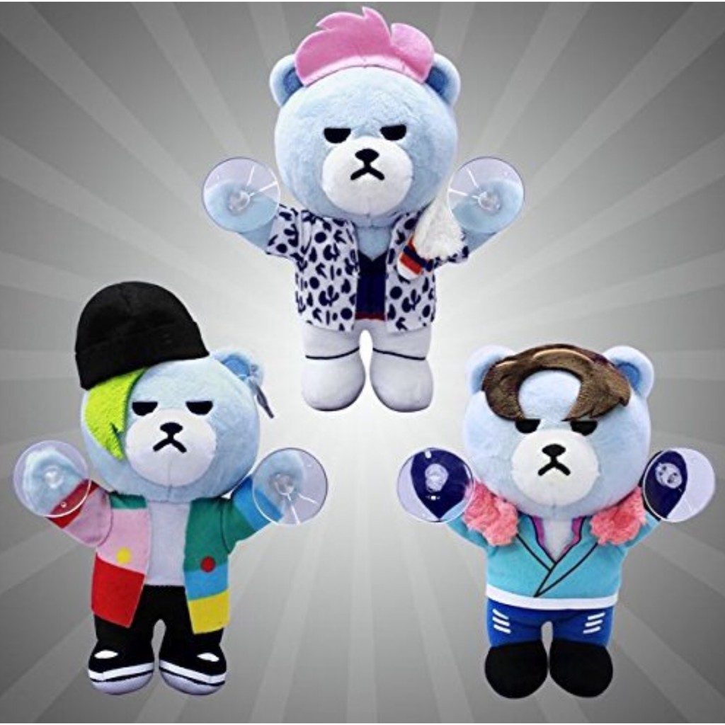日本景品KRUNK X BIGBANG FXXK IT 熊GD TOP 勝利吸盤絨毛玩偶娃娃