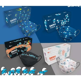 香港 H-PLUS MASK 藍色小精靈  15入盒裝 藍精靈 成人平面口罩 卡通口罩 寶可夢 櫻桃小丸子 皮卡丘