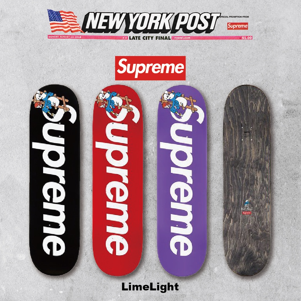 ☆LimeLight☆ Supreme x Smurfs Skateboard 藍色小精靈滑板| 蝦皮購物