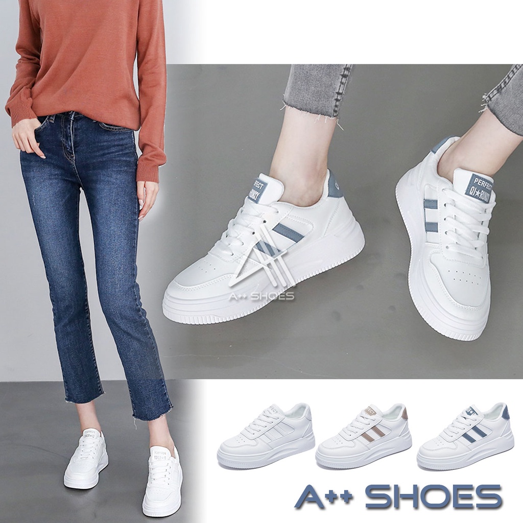 A++厚底 4cm 小白鞋 休閒厚底學生鞋 厚底增高小白鞋 韓版 百搭經典 厚底鞋 增高 休閒鞋球鞋 ~ 正常