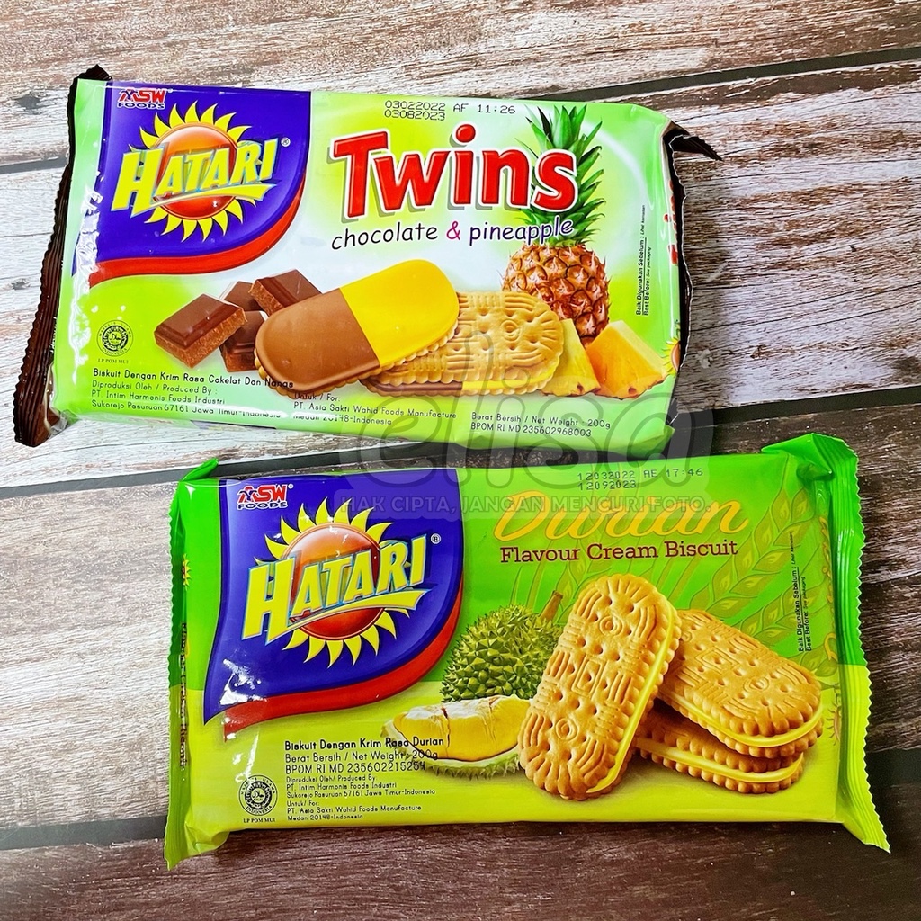 HATARI FLAVOUR CREAM BISCUIT DURIAN /PINEAPPLE 夾心餅乾 | 蝦皮購物