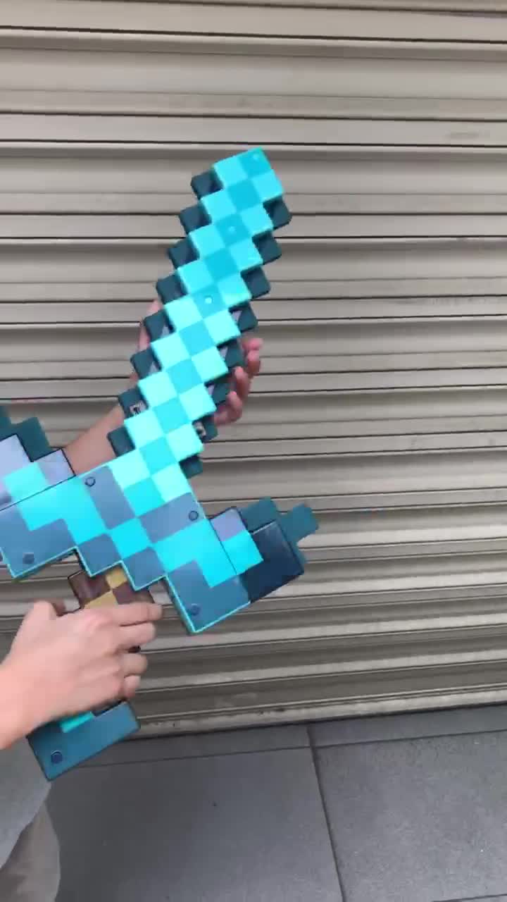 可刷卡 Minecraft麥塊 我的世界 劍鎬 可變形 鑽石劍 武器 火把 露營 表演道具 兒童節 生日禮物 交換禮物 | 蝦皮購物