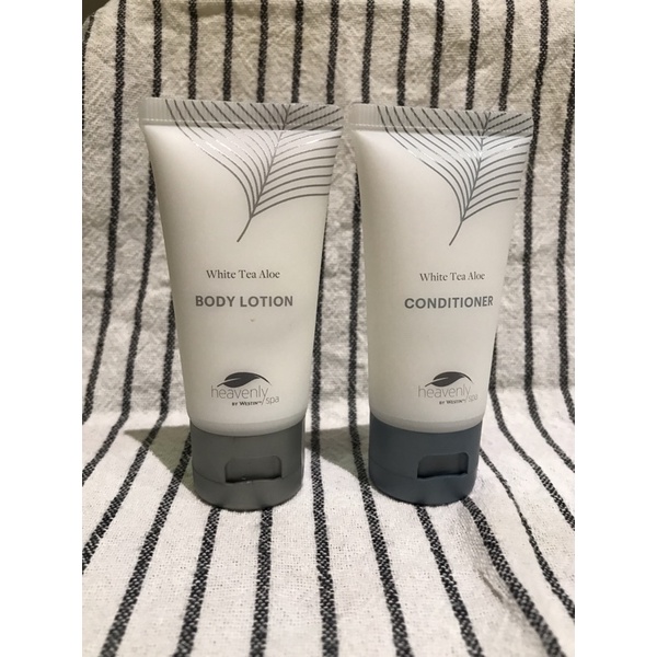 威斯汀酒店Heavenly BY WESTIN spa White Tea Aloe 白茶蘆薈系列 潤絲精 潤膚乳 蝦皮購物