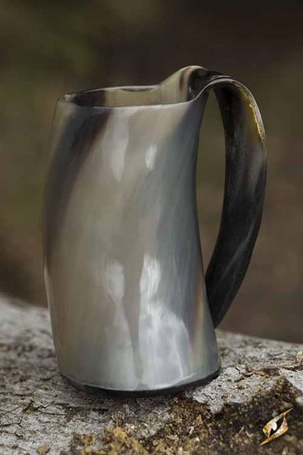清・乾隆年製・古牛角彫・酒杯・角杯・牛毛紋・獣紋浮彫』極細