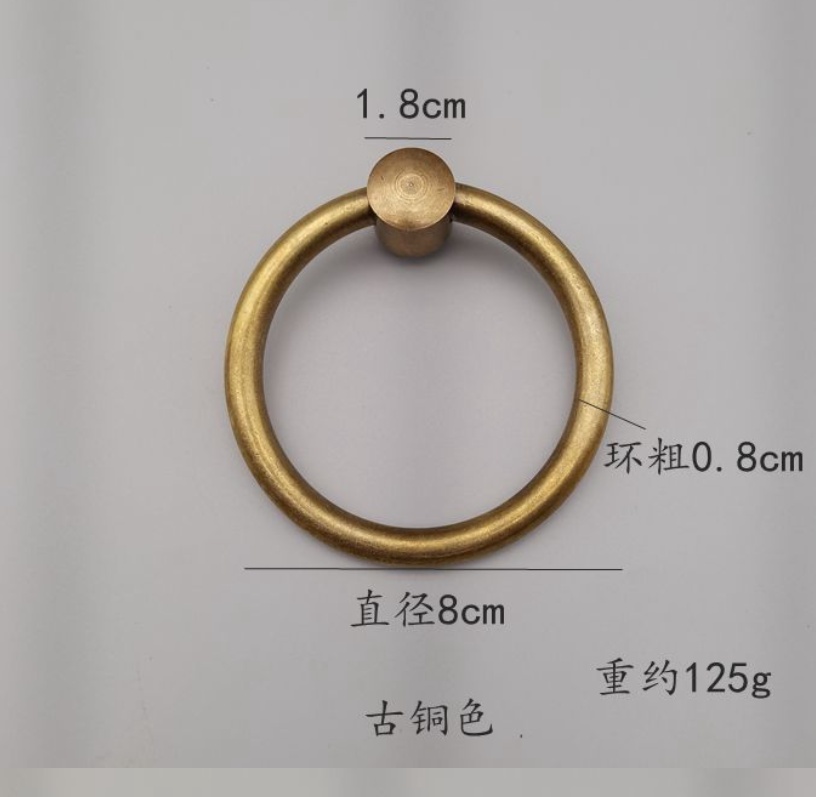 滿299出貨 仿古門配件 把手 門鎖 大門拉手 仿古純銅大門圓環拉手中式門環古典銅拉環櫥柜木門古銅色裝飾拉手 | 蝦皮購物