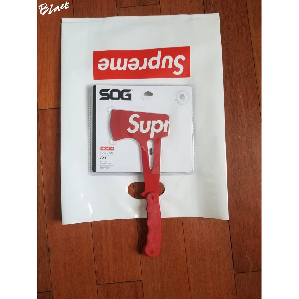 BLACK全新SUPREME x SOG Hand Axe Red鋼鐵斧頭BOX LOGO園藝用