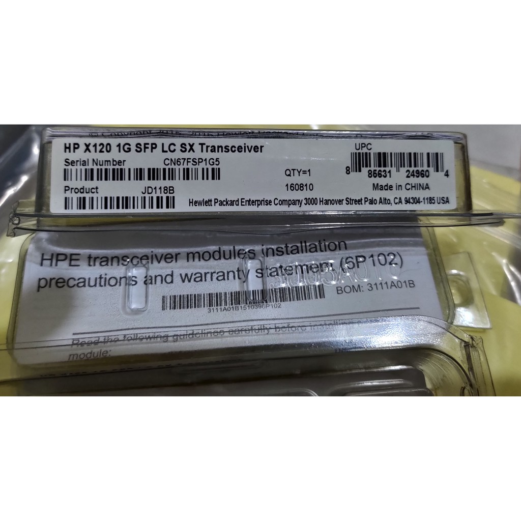 [免運] 全新現貨 原廠 HP X120 1G SFP LC LX Transceiver 光纖模組 JD118B