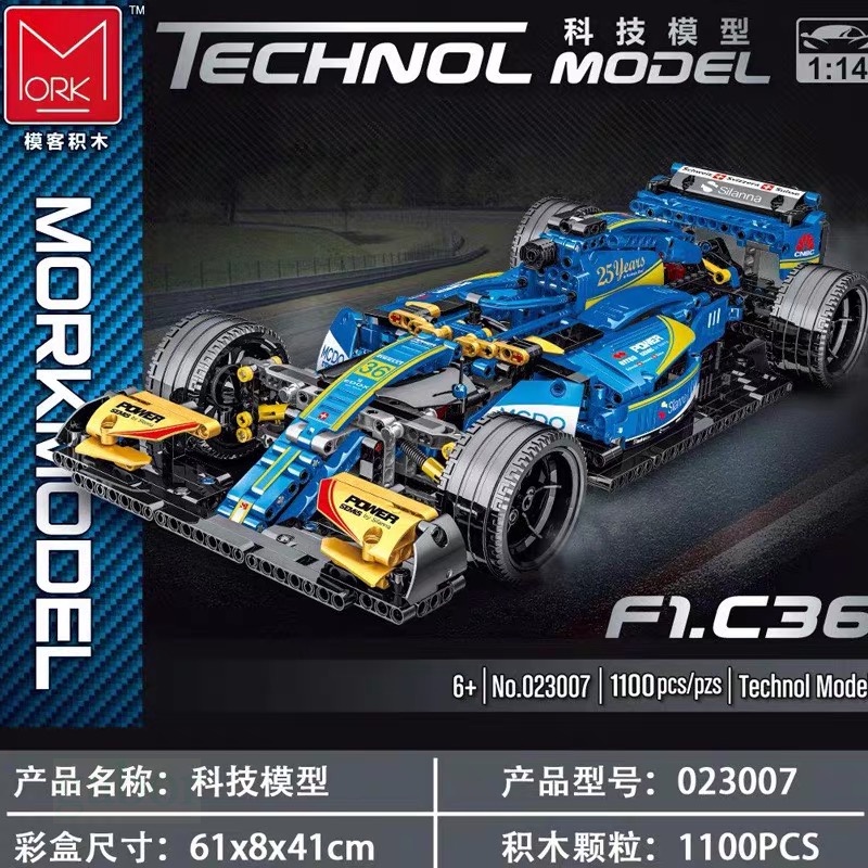 【積木零件大賣場】現貨～模客 023007 科技系列-一級方程式賽車 蕾諾RS18 131117 藍色 /兼容樂高 | 蝦皮購物