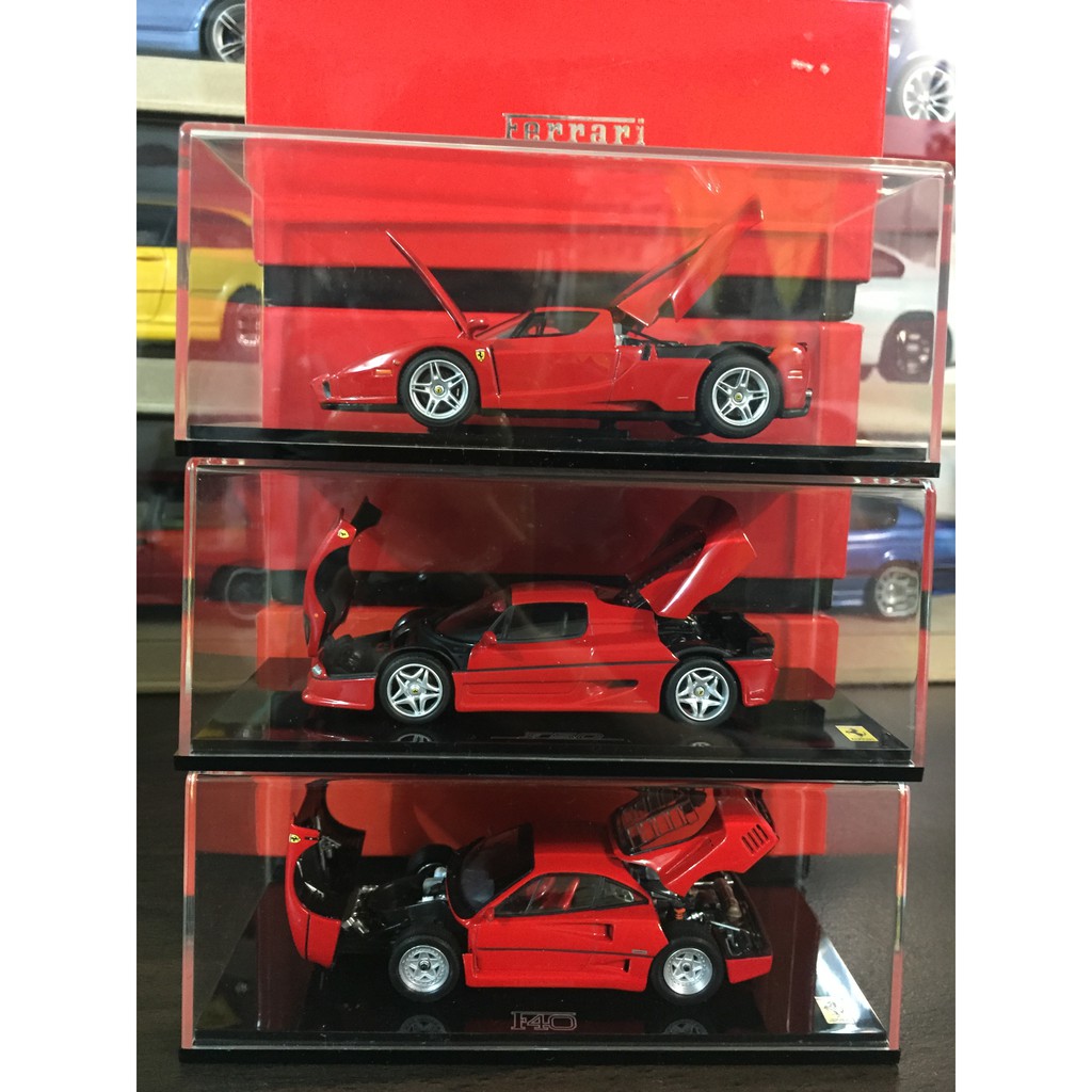 超難得Kyosho 1/43 Ferrari F40.F50.ENZO 三車合售,標準紅.RED.正紅