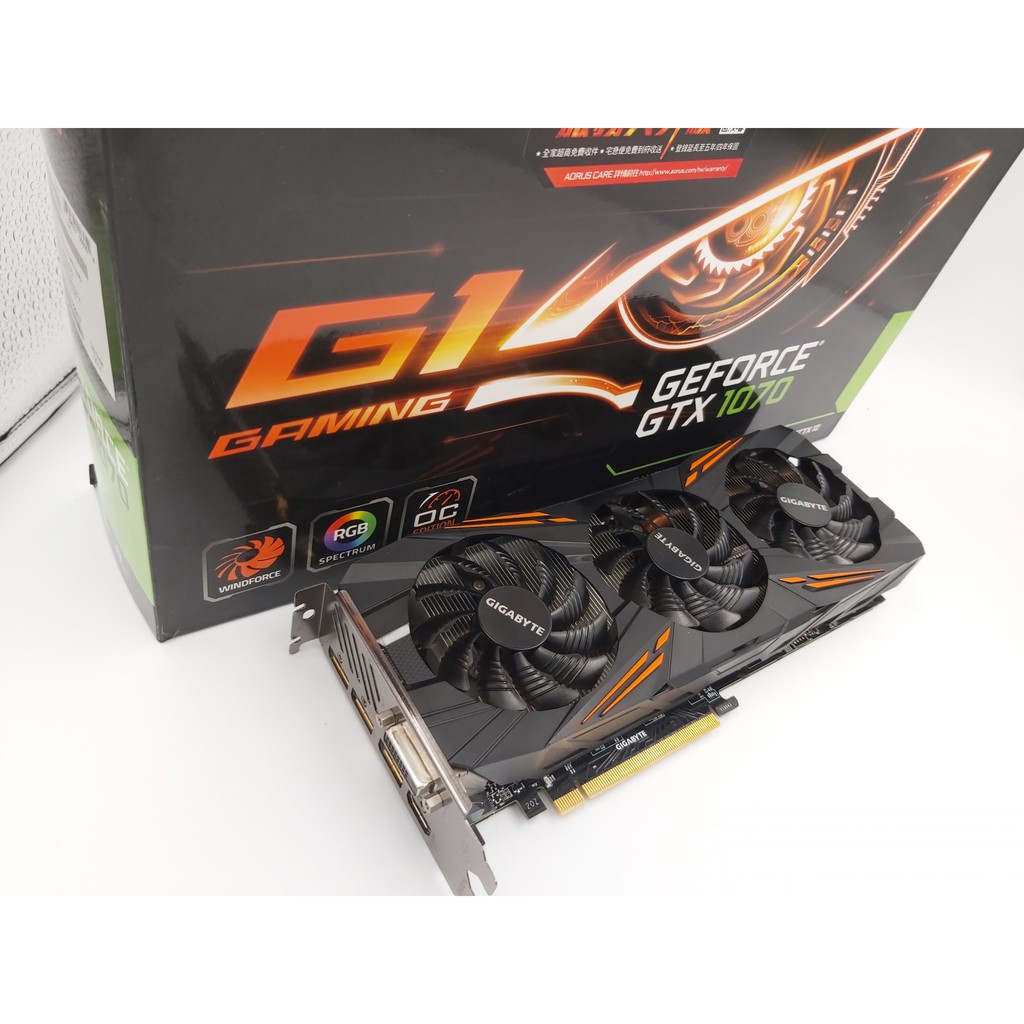 外觀漂亮! 無受損! GIGABYTE GeForce GTX 1070 G1 Gaming 8G原廠保固內