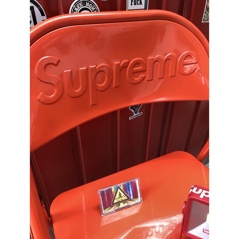 全新限量免運20FW Supreme Metal Folding Chair 折疊椅金屬座椅靠背