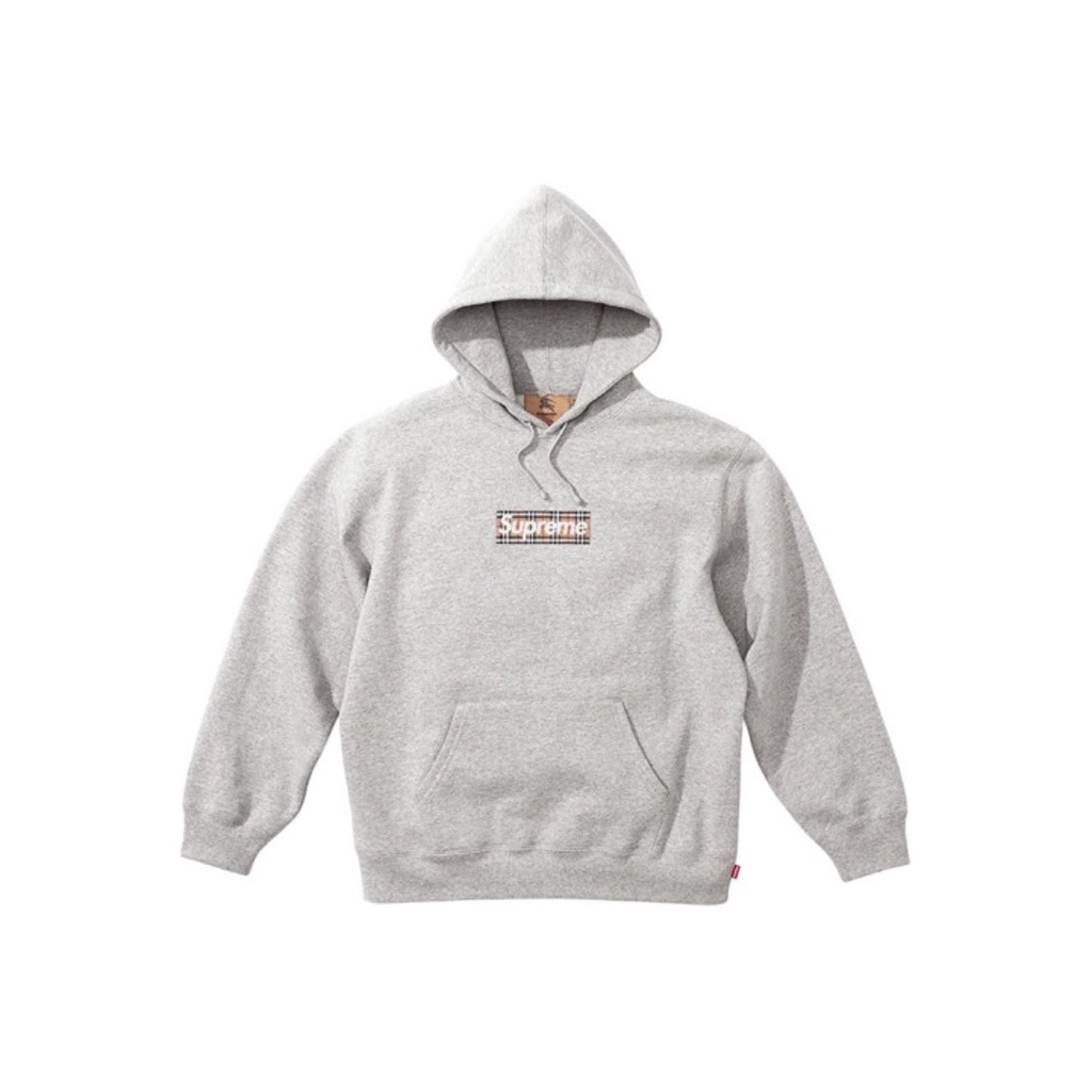 SUPREME X BURBERRY SS22 BOX LOGO HOODED SWEATSHIRT 黑灰粉男女帽T