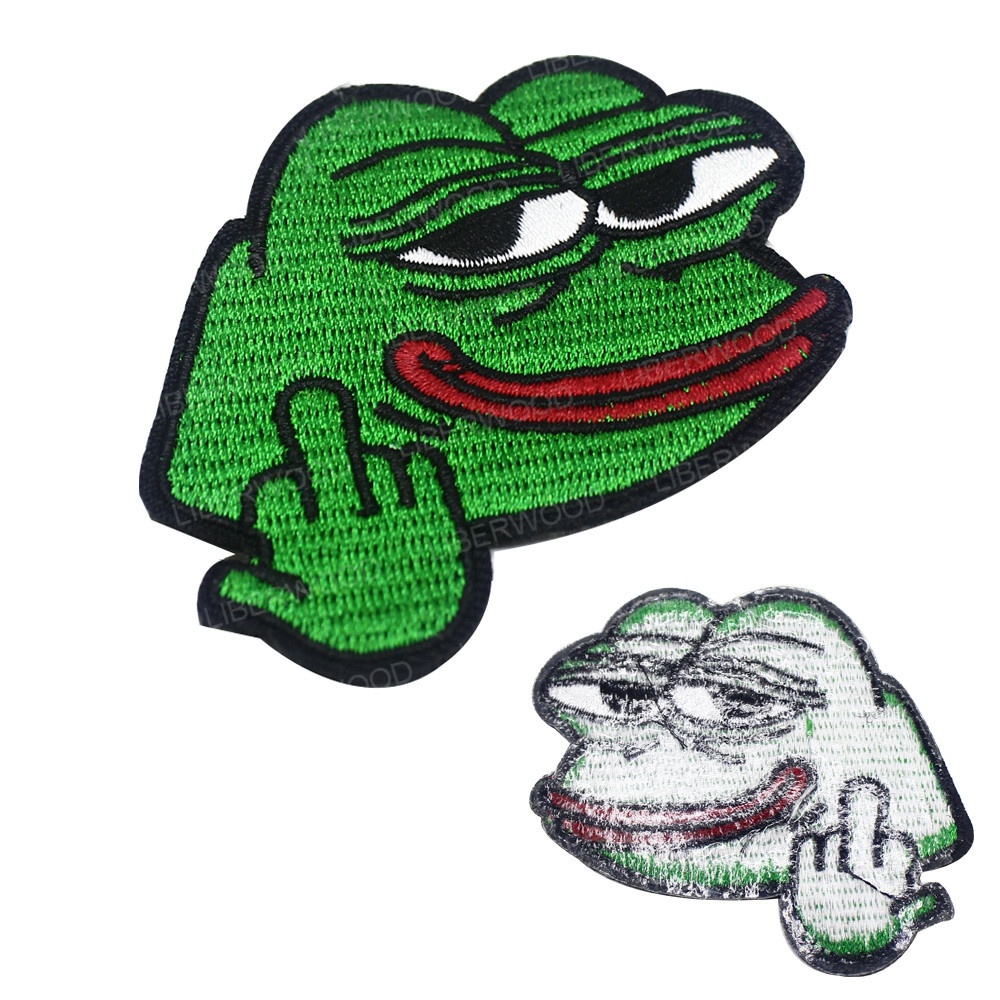 Sad Pepe 繡花貼花貼片徽章上的悲傷青蛙貼片模製鐵| 蝦皮購物