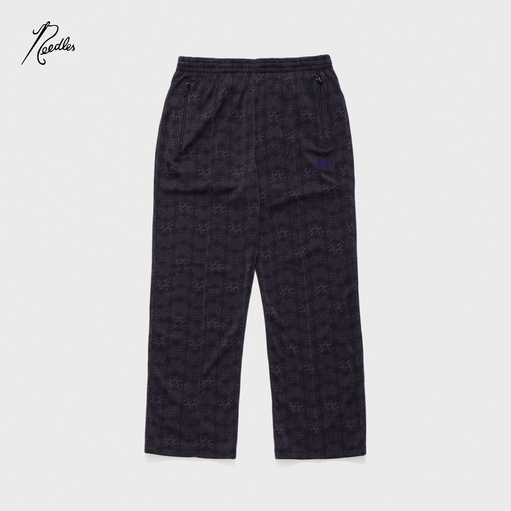 【 WEARCOME 】NEEDLES TRACK PANTS CAPSULE 滿版 蝴蝶圖騰 運動長褲／黑紫