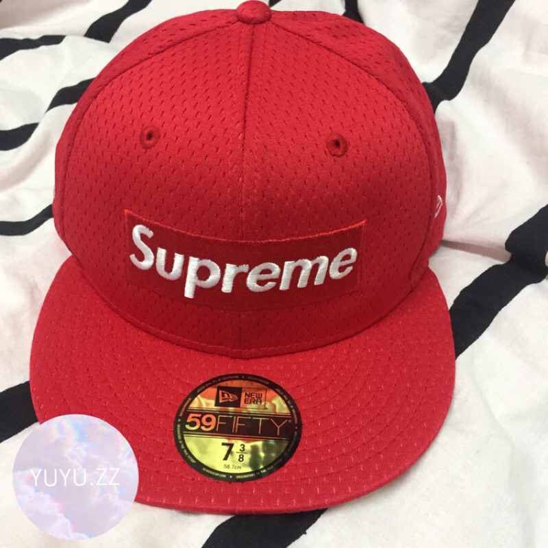 Supreme 全封棒球帽New Era Mesh Box Logo Cap Red (SS18) 紅色| 蝦皮購物