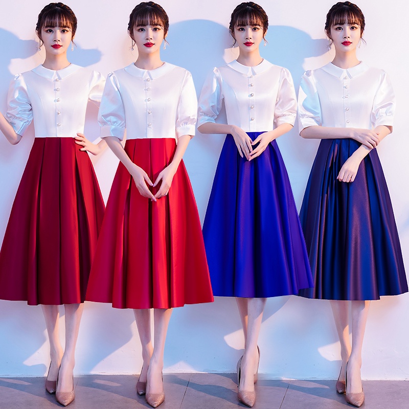 大合唱團 演出服 女 大學生 朗誦 紅歌 比賽 演講 表演 服裝 主持人 指揮 禮服 大學演出服 紅歌比賽 | 蝦皮購物