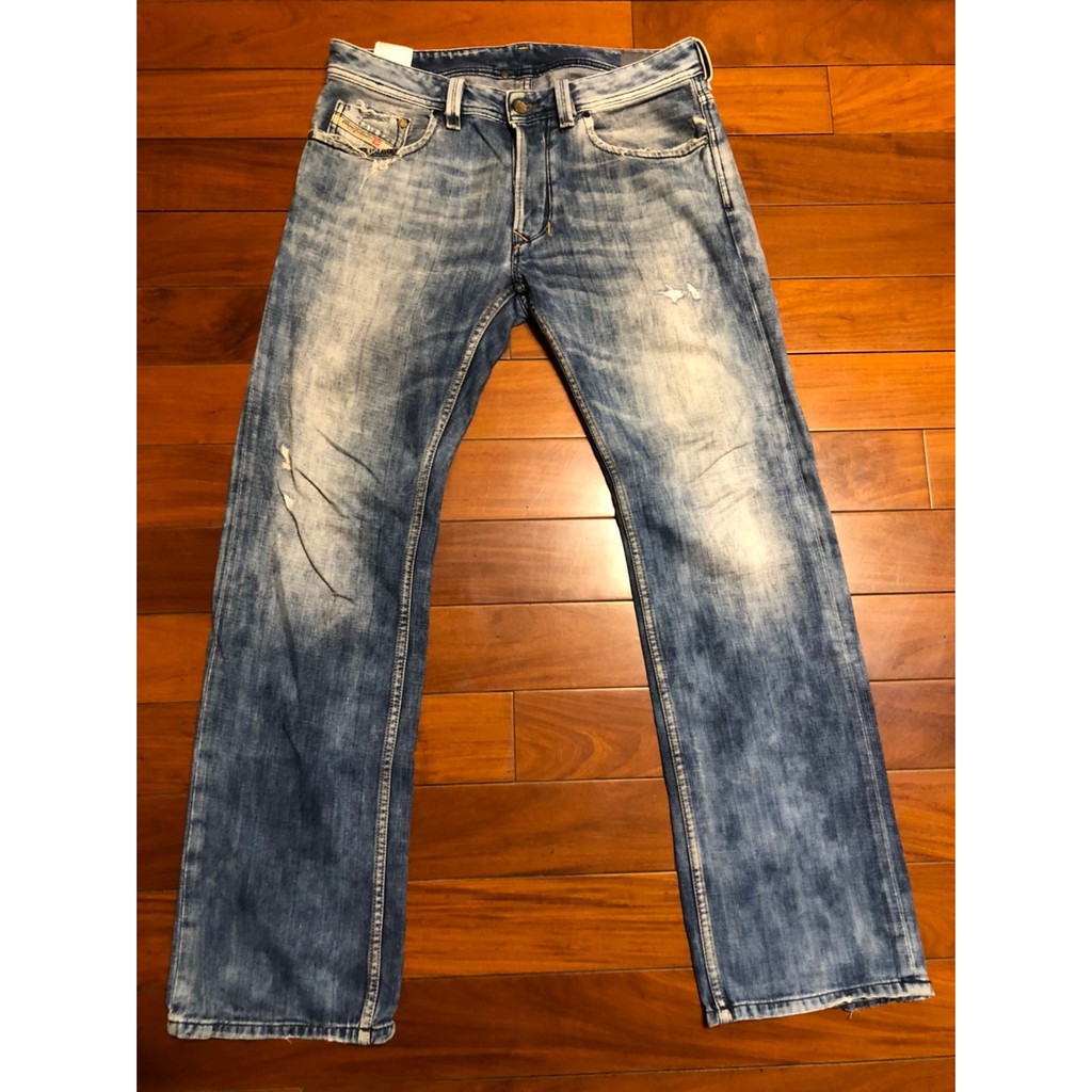 Jeans Diesel Reelack Uomo Nuovi Con Etichette: Marroni Con Righe Nere, Taglia 31L30