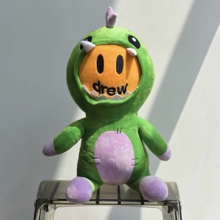 全新限量免運Justin Bieber Drew house Teddy Bear 笑臉泰迪熊恐龍毛絨