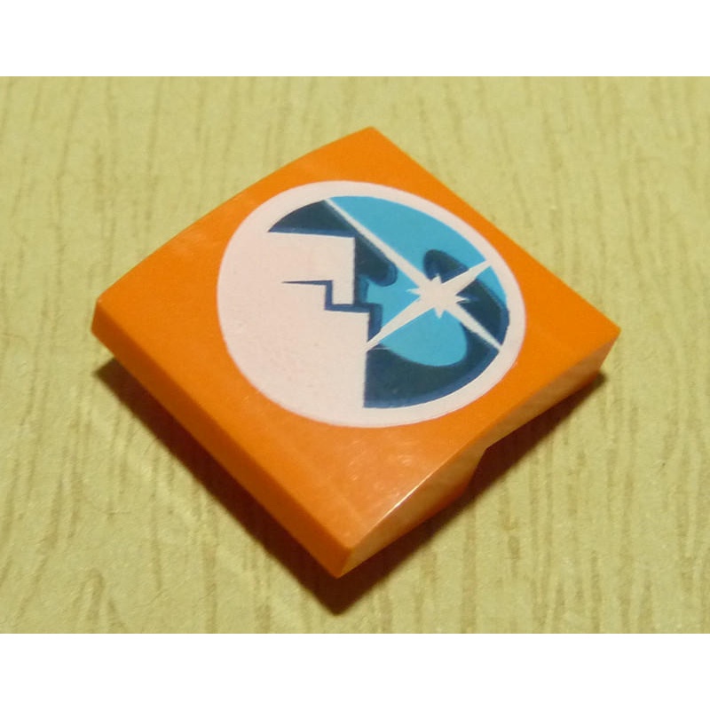 【小荳樂高】LEGO 橘色 2x2 弧形 極地探險系列logo Slope Curved 6225504 | 蝦皮購物