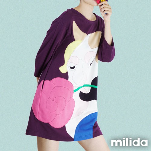 milida 美女與野獸拼貼洋裝 MMRYEA014 | 蝦皮購物