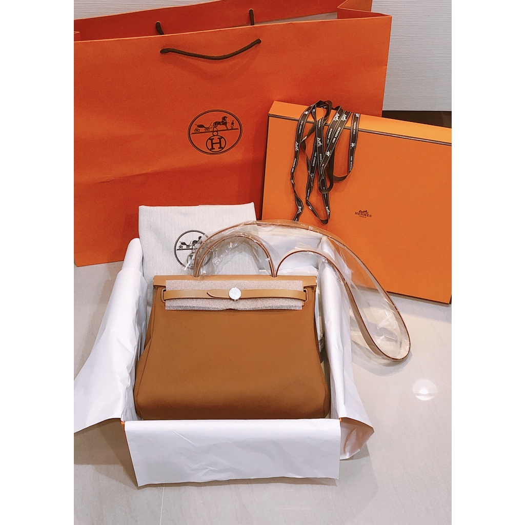 (售出)歐洲代買✈️ Hermes Herbag 31 沙棕+象灰dune/etoupe 稀有內縫 金剛雙色拼接極美