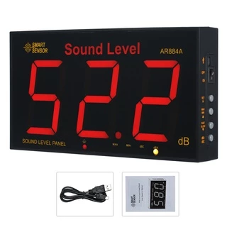 希瑪(SMART SENSOR) AR884A 壁掛式噪音計懸掛聲音分貝儀大屏幕數字30~130db測量範圍小歐規