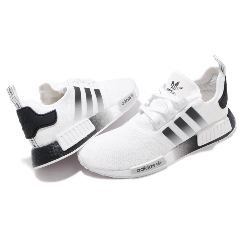 Adidas nmd white 2025 and black fade