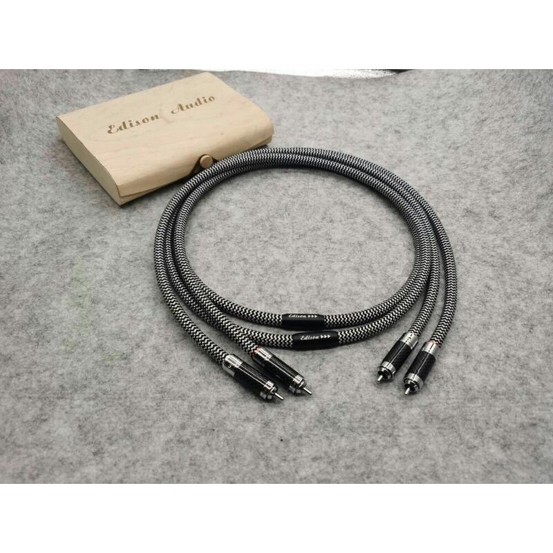 愛迪聲 2020 最新款 edison audio E2 單晶銅鍍厚銀 RCA訊號線 (一對2條) 不含木盒 | 蝦皮購物