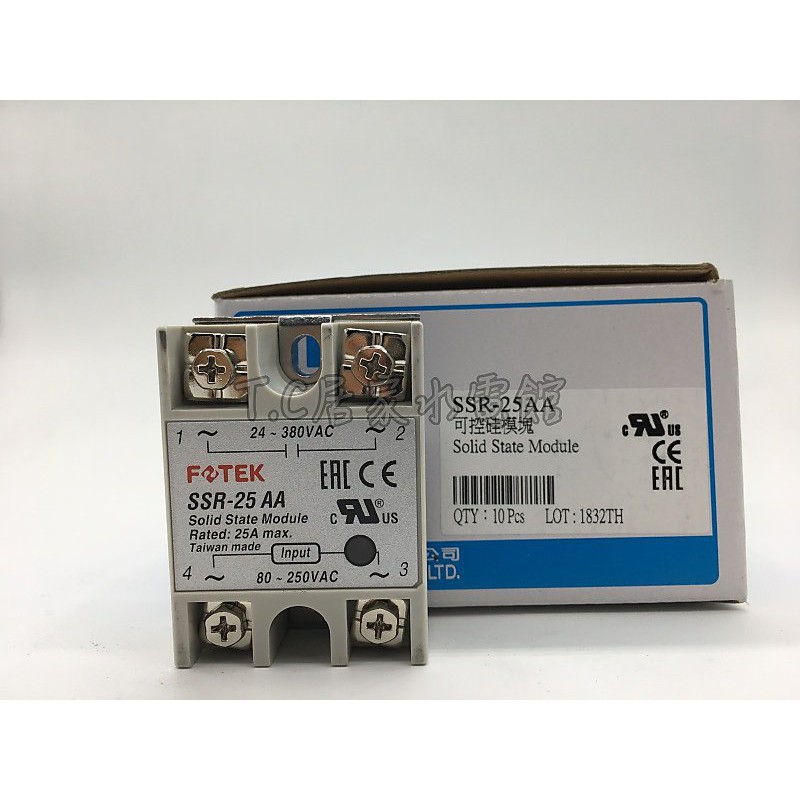 T.C水電 (原廠公司貨)陽明 FOTEK SSR-25AA 固態繼電器 25A | 蝦皮購物