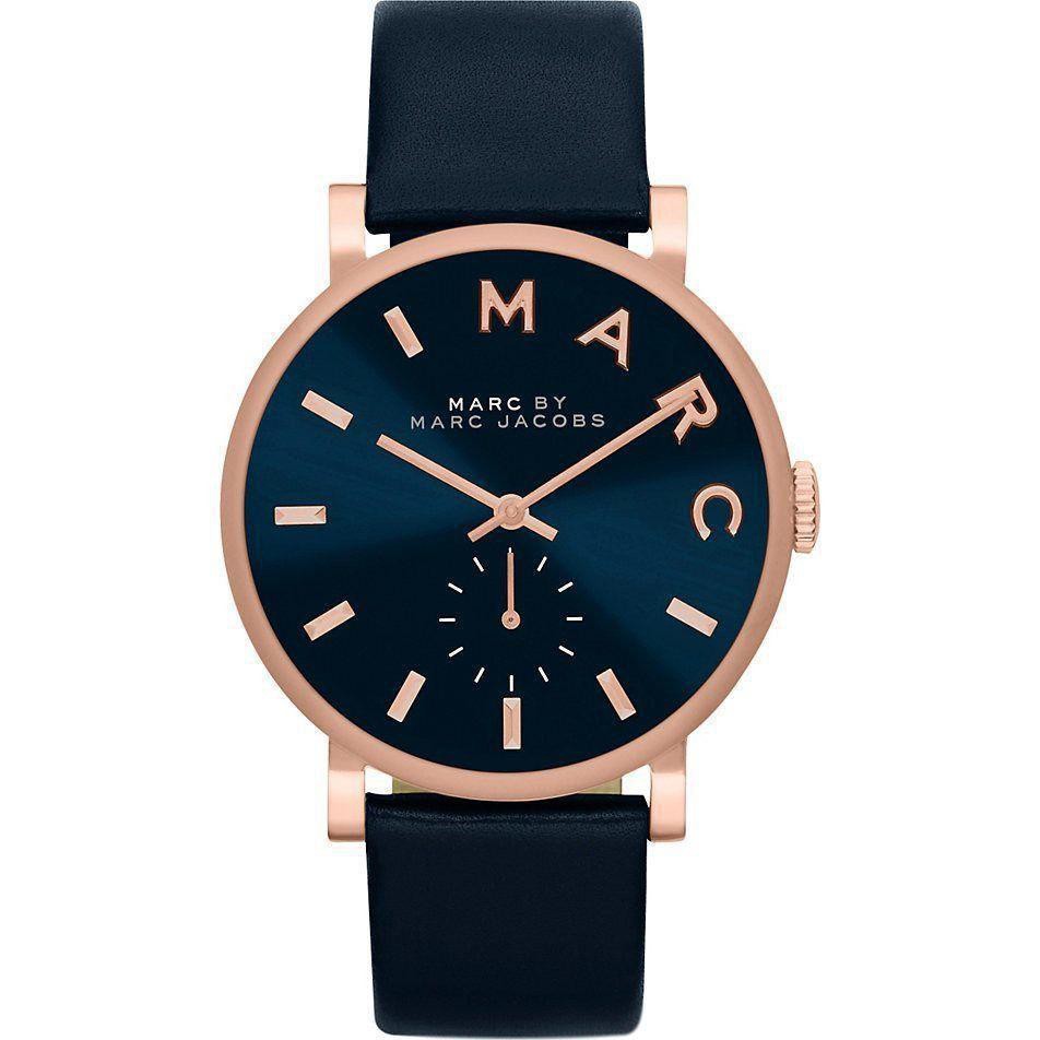 現貨] Marc Jacobs 女用錶MBM1329 國際舞台小秒針腕錶/深藍x玫瑰金