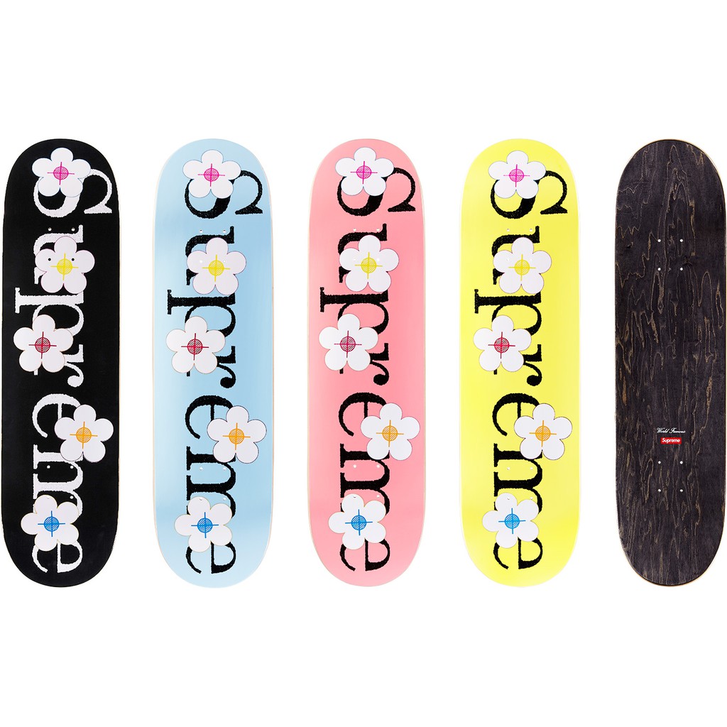 紐約范特西】預購SUPREME FLOWERS SKATEBOARD DECK 黑黃藍SS17SK01