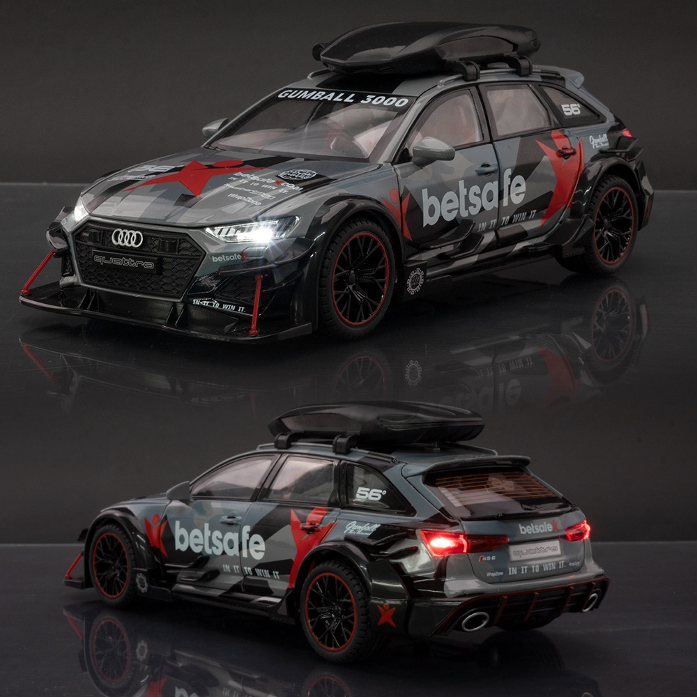 仿真汽車模型1:24 Audi奧迪RS6 AVANT 休旅車DTM改裝版合金玩具模型車