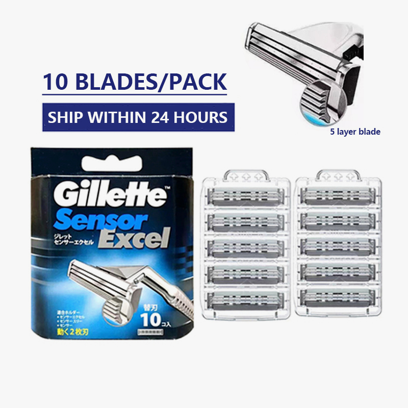 GILLETTE 吉列安全剃須刀片 Super Sensor Excel 剃須刀片機 | 蝦皮購物