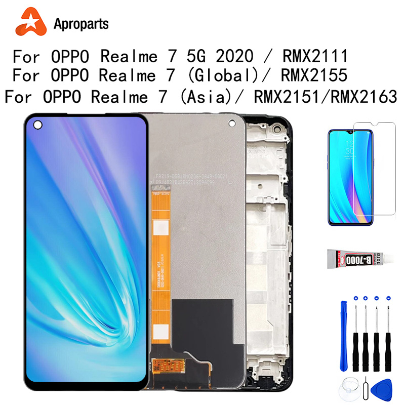 Lcd 適用於 OPPO Realme 7 5G RMX2111 Global RMX2155 Asia RMX2151