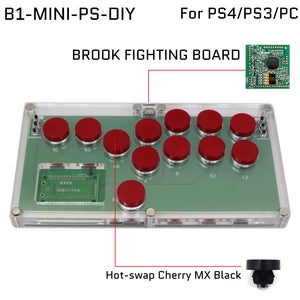 Fightbox B1-MINI 街機遊戲控制器適用於PC/SWITCH/PS3/PS4/PS5 DIY 版