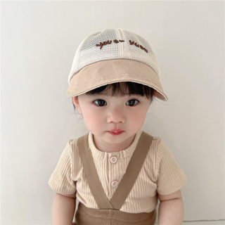 嬰幼兒帽 子夏季薄款遮陽帽 男女寶寶可愛超萌漁夫帽 字母刺繡兒童帽