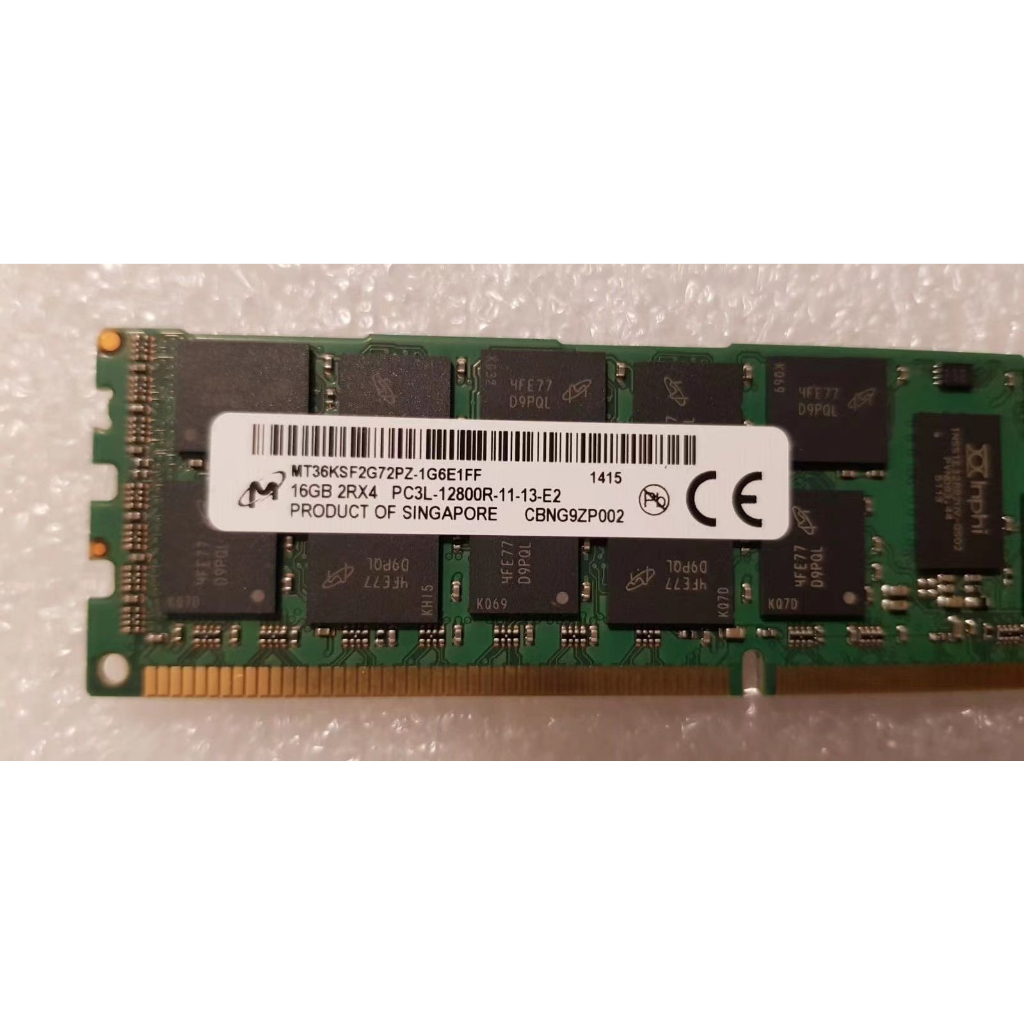 Barrette Mémoire Kingston 16GB DDR3-1600Mhz PC3-12800R ECC RDIMM - Module Unique - Occasion