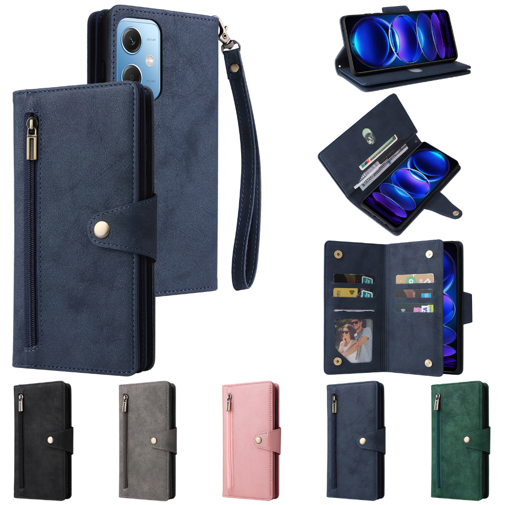 Custodia Portafoglio In Pelle Per Xiaomi – Modelli 12T, 11T Pro, Redmi Note 12, Poco X5, Multicolore - Foto 1