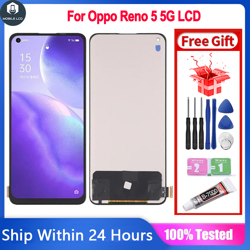 原裝 LCD 兼容 OPPO Reno5 5G LCD 屏幕顯示觸摸屏數字化儀組件更換零件 | 蝦皮購物
