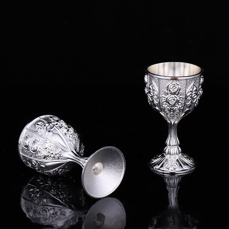 高檔999純銀】歐式酒具八件套現貨秒發【億家】復古酒壺酒具酒杯分酒器  