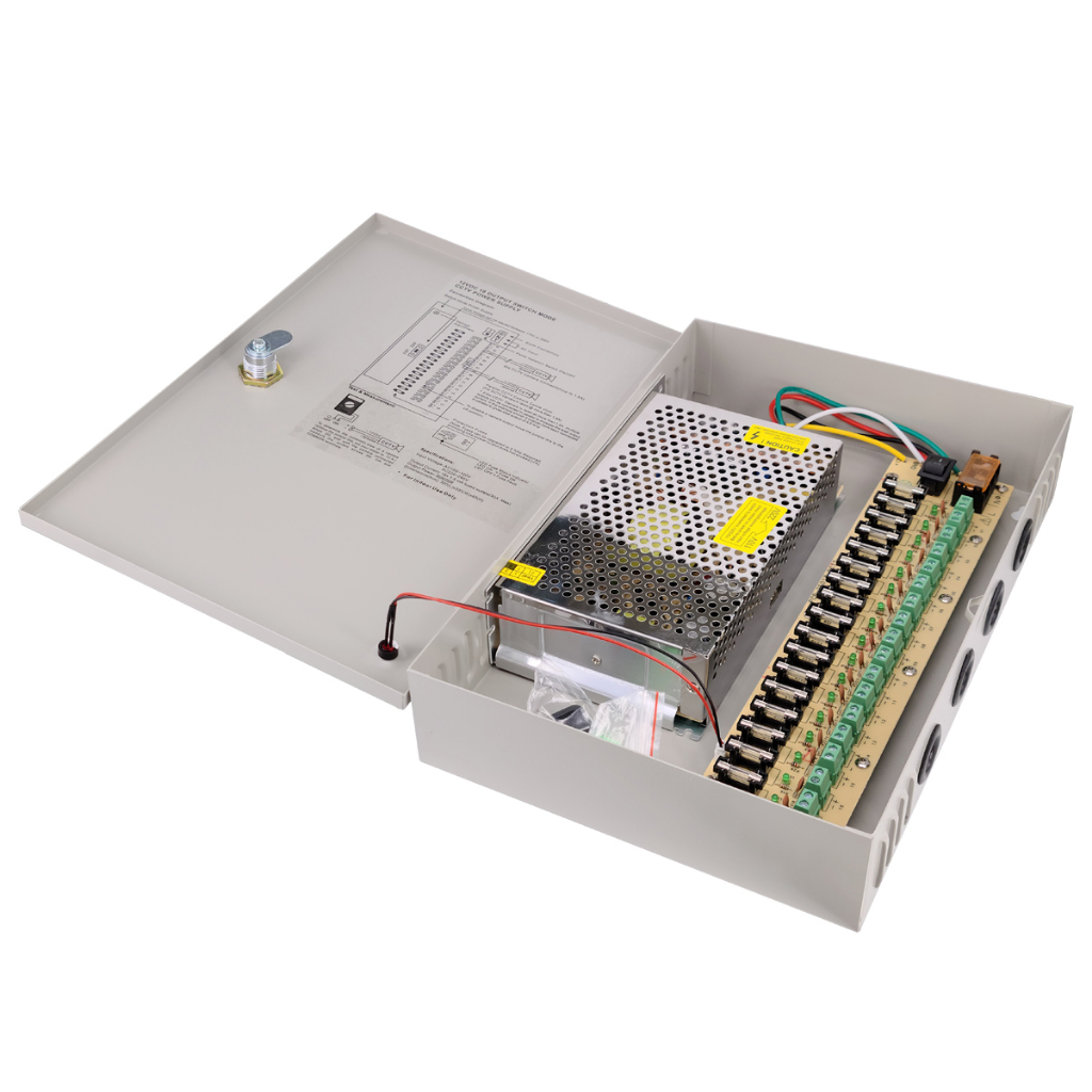 12V30A18CH 中央電源 鐵皮電源箱 戶外防水 適用於安防監控攝像頭門禁集中供電源 LED開關多路分配供電 | 蝦皮購物