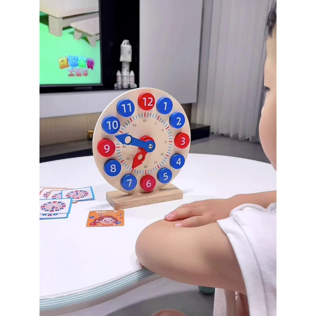兒童學習時鐘教具幼兒園學認識鐘錶和時間認知模型小學生數字玩具 | 蝦皮購物