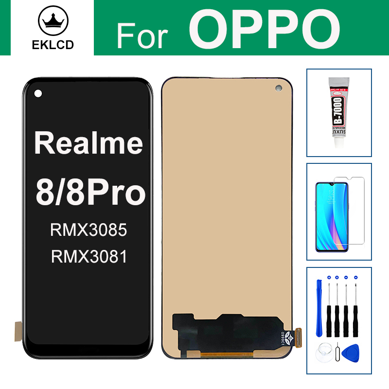 適用於 OPPO Realme 8 4G Pro RMX3085 RMX3081 顯示屏觸摸屏 LCD 組件帶框架更換 | 蝦皮購物