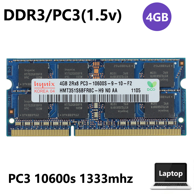 適用於海力士 4GB 2Rx8 PC3-10600s 1.5V(正常電壓) DDR3 1333mhz 筆記本電腦 RAM | 蝦皮購物