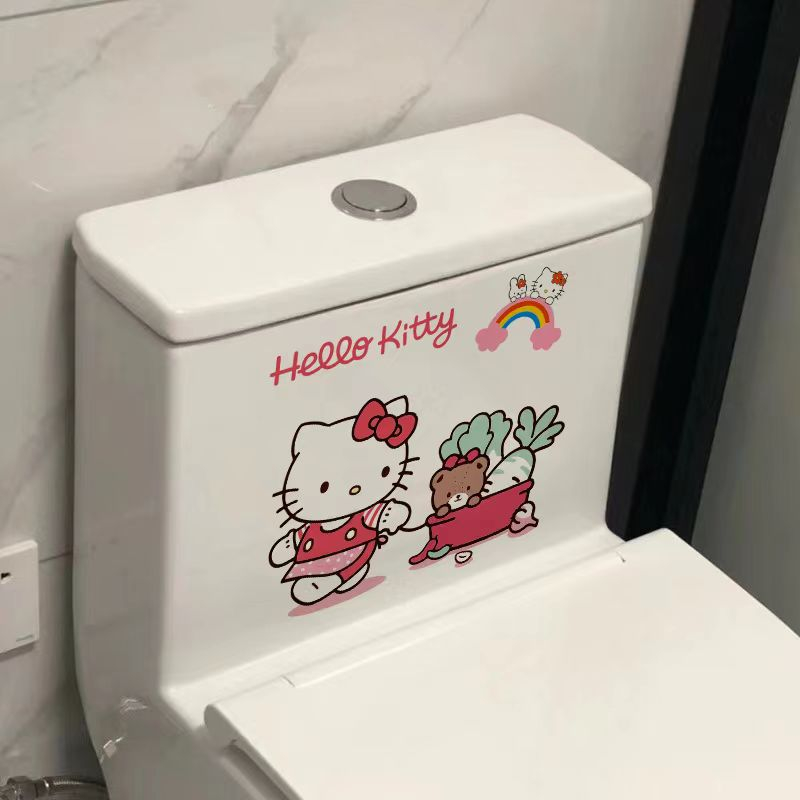 hellokitty馬桶貼紙 卡通馬桶貼紙 可愛馬桶蓋貼紙 可移除防水馬桶貼紙 廁所衛生間裝飾牆貼 | 蝦皮購物