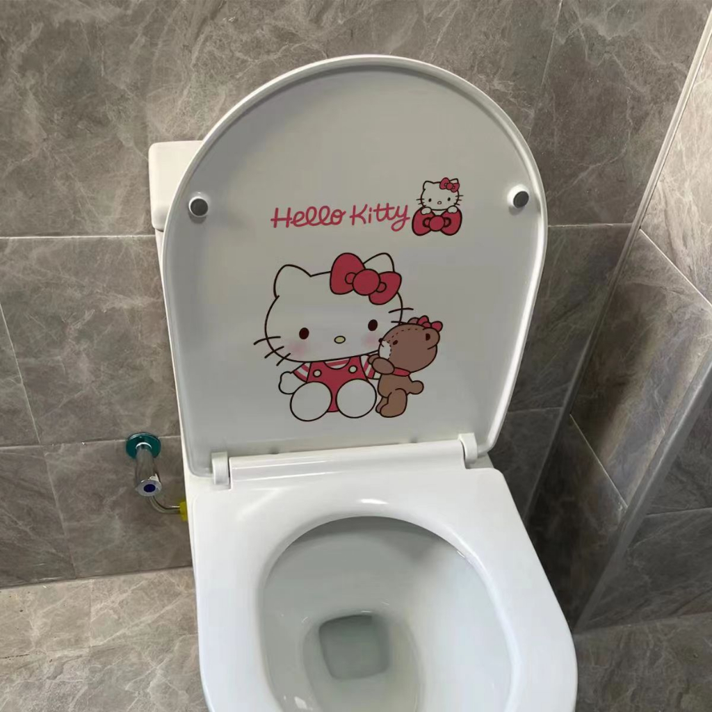 hellokitty馬桶貼紙 卡通馬桶貼紙 可愛馬桶蓋貼紙 可移除防水馬桶貼紙 廁所衛生間裝飾牆貼 | 蝦皮購物