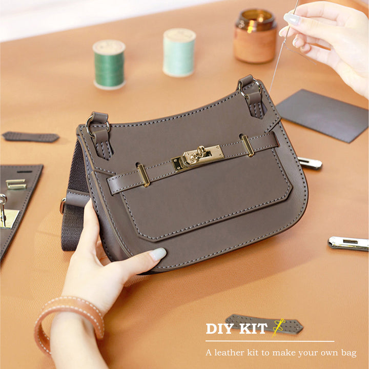 POPSEWING® 迷你吉普賽包頭層皮革 DIY 包包 真皮材料包 手作名牌包包 斜背包 | 蝦皮購物