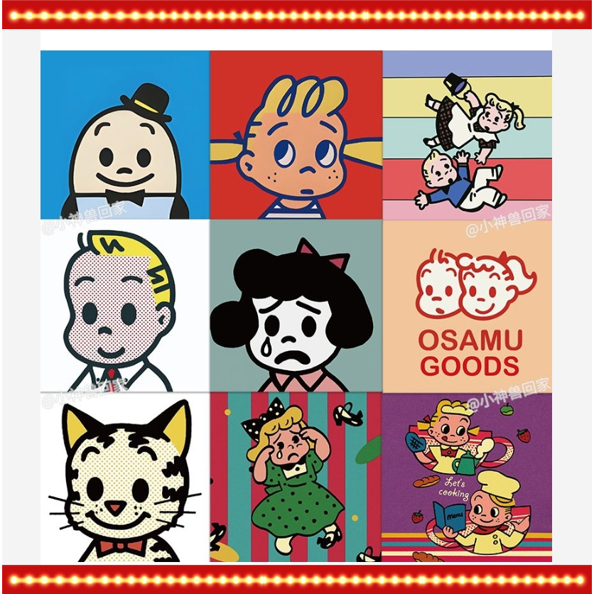 osamu goods 日本原田治 原田治貼紙 原田治 卡通貼紙62張日系潮牌原田治風格貼紙日式可愛卡通個性創意裝飾防水 | 蝦皮購物