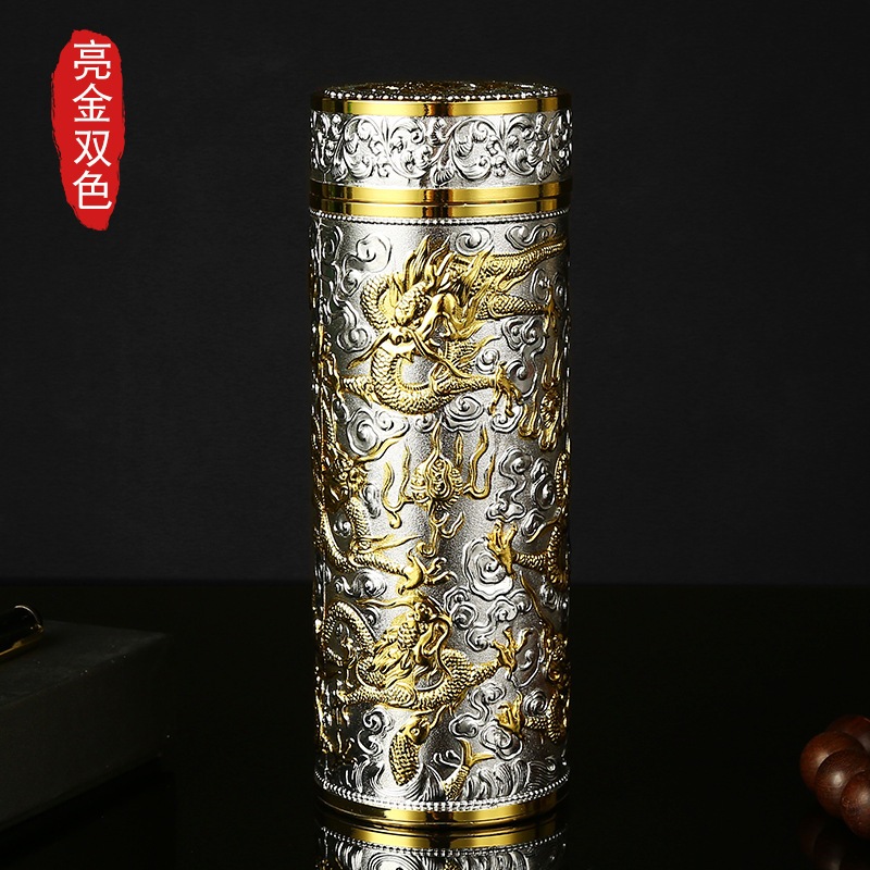 免運】✼高端禮品九龍杯銀杯子999純銀內膽食用銀茶杯銀杯保健